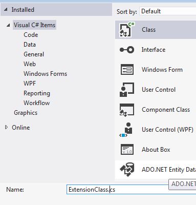 Adding Extension class